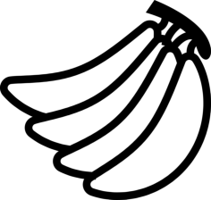 Banana Of Four Pieces Outline Outline Icon Svg Set, Free Vectors File